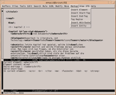 Der Emacs mit dem PSGML-Modus