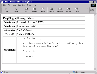 Ein XML-Dokument im Explorer