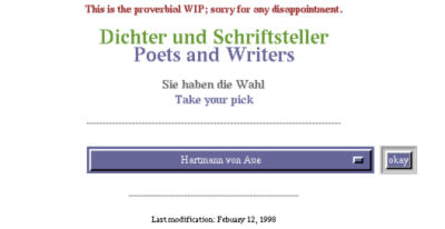 So einfach es geht: nur ein Formular
    mit select und vielen (hier nur teilweise sichtbaren)
    Optionen