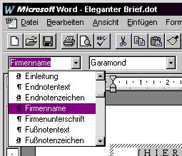 Word: Auswahlfenster für Formatvorlagen
